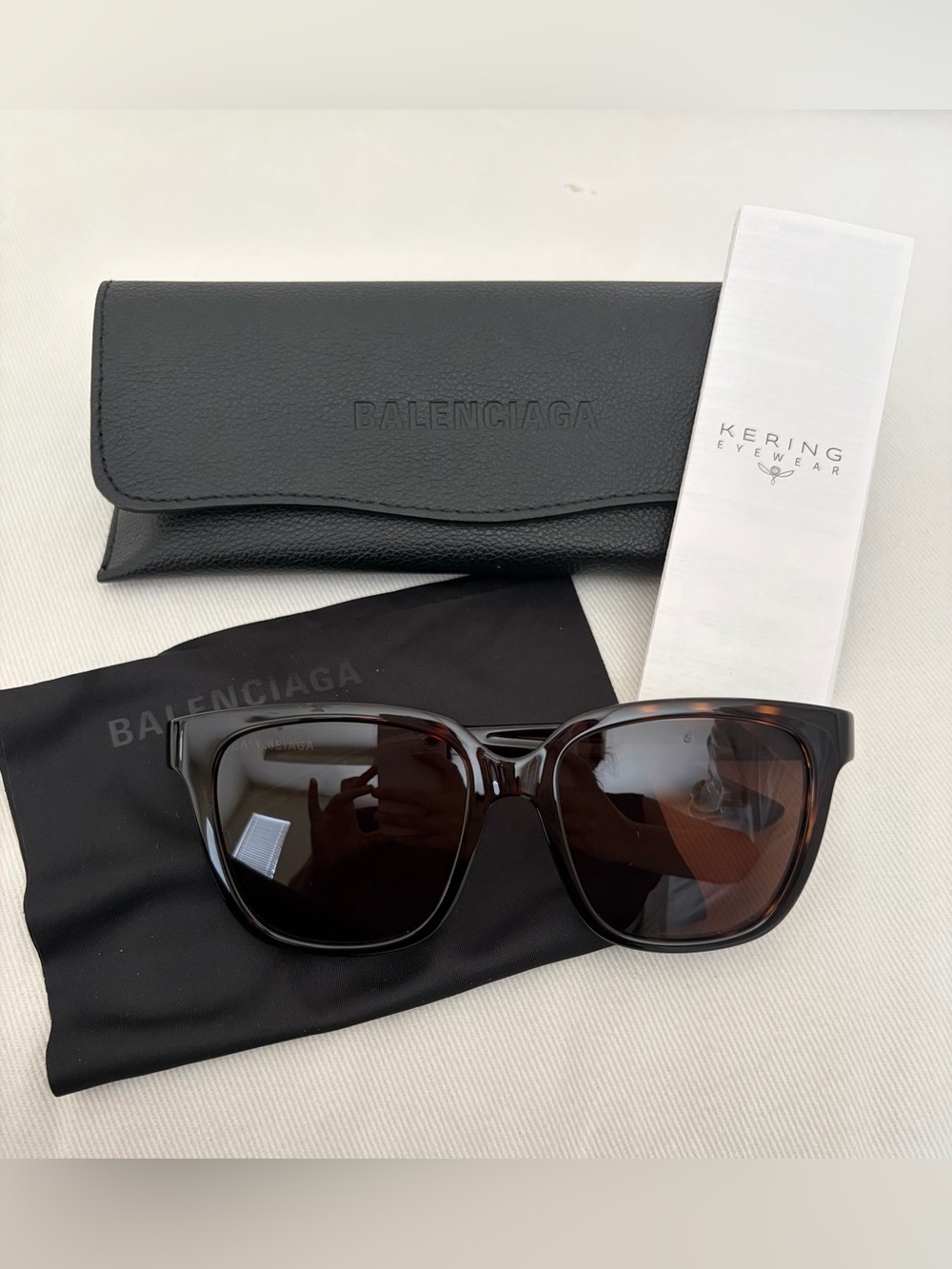 New Balenciaga Brown Tortoiseshell Sunglasses with Dark Brown Lenses